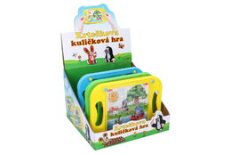 Kuličková hra Krtek plast hlavolam 20x15cm 3 barvy 12ks v boxu