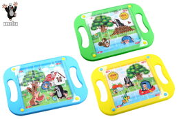 Kuličková hra Krtek plast hlavolam 20x15cm 3 barvy 12ks v boxu