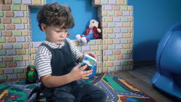 Naučný mobilní telefon s krytem Moudrá sova plast na baterie se zvukem v krabici 22x18x3,5cm 12m+