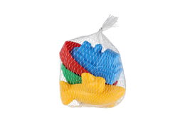 Formičky Bábovky na písek 4ks plast dopravní prostředky v síťce 12m+