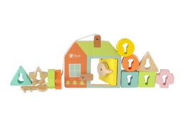 Skládanka/vkládačka Dveřní zámky dřevo 11ks v krabičce 20x20x5cm 18m+