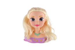 Česací hlava velká blond s doplňky v krabici 22x24x11cm