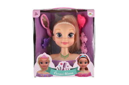 Česací hlava velká blond s doplňky v krabici 22x24x11cm