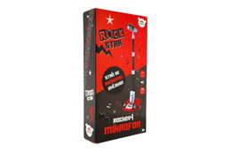Mikrofon karaoke ROCK STAR plast na baterie se světlem se zvukem v krabici 23x45x8cm