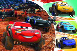 Puzzle Disney Cars 3/McQueen s přáteli 33x22cm 60 dílků v krabici 21x14x4cm