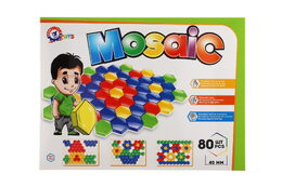 Mozaika klobouček 4cm pro nejmenší hladký 80ks v krabici 45x34x4cm 12m+