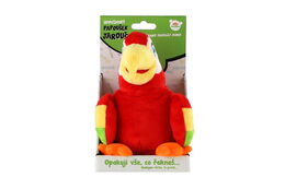 Papoušek Jaroušek opakující věty plyš 16cm na baterie se zvukem v krabici 12x20x10cm v sáčku