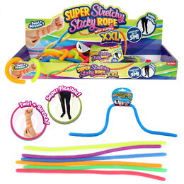 Guma s glitry natahovací elastická 50cm 6 barev na kartě 12x8cm 36ks v boxu