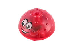 Hračka do vody Fontánka  stříkací plast 10cm červená na baterie se světlem v krabičce 11x11x8cm