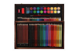 Sada na malování - Art box kreativní sada 91ks v dřevěném kufříku ve fólii 38,5x29,5x5cm
