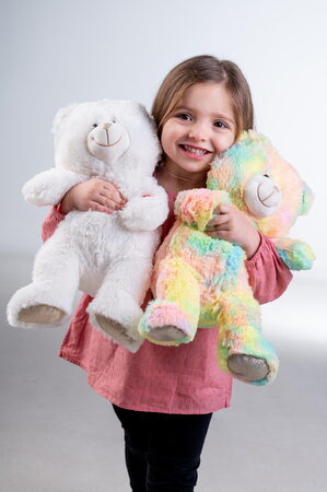 Teddies Snílek medvěd bílý plyš 40cm na baterie se světlem se zvukem v sáčku