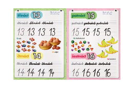 Čísla od 1 do 50 se stíratelnými listy + popisovač 21x28cm