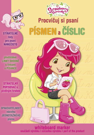 Sešit aktivit Procvičuj si písmena a číslice Jahůdka + stíratelný popisovač v sáčku 16,5x24x2cm