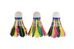 Míčky/Košíčky na badminton péřové 3ks v blistru 11x23x7cm