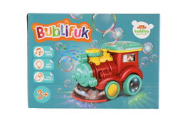 Lokomotiva bublifuk + náplň plast 18cm na baterie se zvukem se světlem v krabičce 19x14x11,5cm