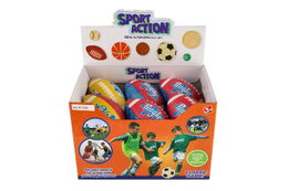 Míček rugby ovál pěna 14cm 3 barvy 12ks v boxu