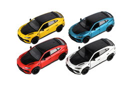Auto Kinsmart Lamborghini Urus Performante 1:40 kov/plast 12,5cm 4 barvy na zpětné nat. 12ks v boxu