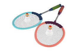 Sada badminton 2 pálky plast/látka 60cm 2 ks míček/košíček na kartě