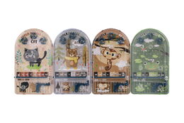 Pinball hra kuličková cvrnkací hlavolam plast 4 barvy v krabičce 14x25cm