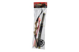 Ninja sada plast meč, hvězdice 2ks, luk + šípy na přísavku 3ks v sáčku 17x60x5cm