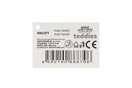 Auto hasiči plast 11cm na zpětné natažení 4 druhy 12ks v boxu