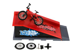 Skatepark - kolo prstové šroubovací s rampou plast 10cm s doplňky 3 barvy v krabici 28x18x11cm