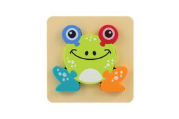 Pěnové puzzle 3D zvířátka 4 druhy v sáčku 16x16x2,5cm 12ks v boxu