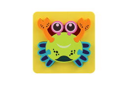 Pěnové puzzle 3D zvířátka 4 druhy v sáčku 16x16x2,5cm 12ks v boxu