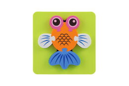 Pěnové puzzle 3D zvířátka 4 druhy v sáčku 16x16x2,5cm 12ks v boxu