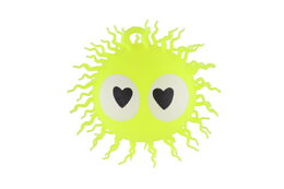 Míč chlupatý antistresový mačkací silikon 14cm na baterie se světlem 4 barvy v sáčku 6ks v boxu