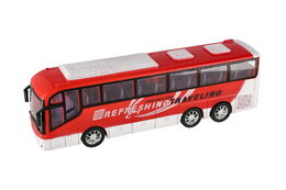 Autobus dálkový plast 31cm na setrvačník 2 barvy v blistru