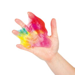 Sliz - hmota duhová 8,5x8,5cm v plastové krabičce 12ks v boxu