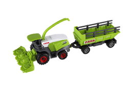 Kombajn/řezačka s vlekem plast 22cm na volný chod v krabici 27x12,5x6cm