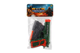 Pistole + 3 náboje s přísavkami plast 19x13cm s pouzdrem v sáčku