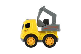 Auto stavební nákladní plast 9cm na setrvačník 4 druhy 12ks v boxu