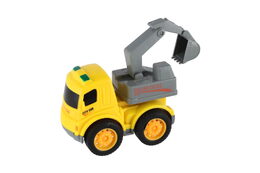 Auto stavební nákladní plast 9cm na setrvačník 4 druhy 12ks v boxu