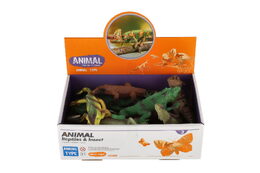 Zvířátka plazi a ještěři plast 12-21cm mix druhů 12ks v boxu