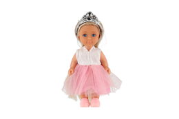 Panenka princezna plast 12cm pevné tělo 3 druhy v krabičce 7x15x5cm 24ks v boxu