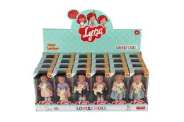 Panenka s mazlíčkem plast 12cm pevné tělo 3 druhy v krabičce 7x15x5cm 24ks v boxu