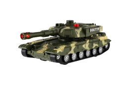 Tank plast 20cm na setrvačník na baterie se světlem se zvukem v krabici 23x14x11cm