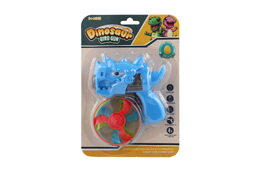 Vystřelovací vrtulka 3ks + startér pistole dinosaurus plast 4 barvy na kartě 15,5x24x5cm