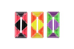 Hlavolam obdelník s kuličkami plast 4x8cm 3 barvy na kartě 24ks v boxu