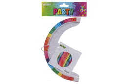 Lampion koule duhový průměr 25cm v sáčku (bez hůlky) karneval