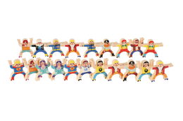 Hra balanční herkules mini dřevo 26ks 3 barvy v krabičce 21x19x3,5cm