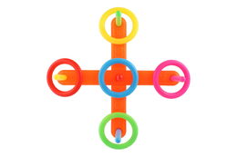 Házecí hra kříž s kruhy plast 12ks v krabici 42x19x6cm