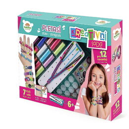 Kreativní sada Vyrob si náramek - pletací stav s doplňky v krabici 38x28x6cm