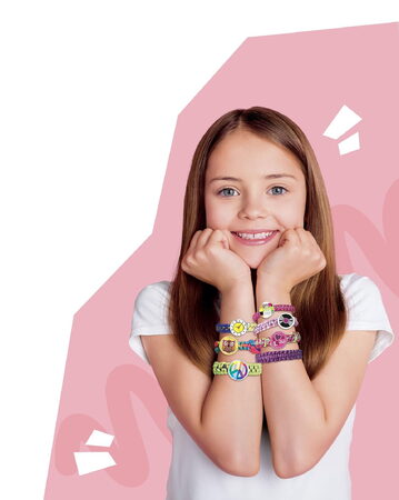 Kreativní sada Vyrob si náramek - pletací stav s doplňky v krabici 38x28x6cm