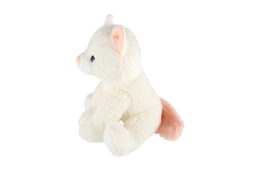 Kočka/Kočička sedící plyš 30cm bílá v sáčku 0+