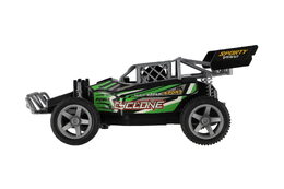 Auto RC Buggy rychlostní plast 23cm 27MHz na baterie zelené v krabici 35x13,5x18cm