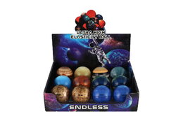 Míček extrémně skákací planety pěnový 6cm mix druhů 12 ks v boxu